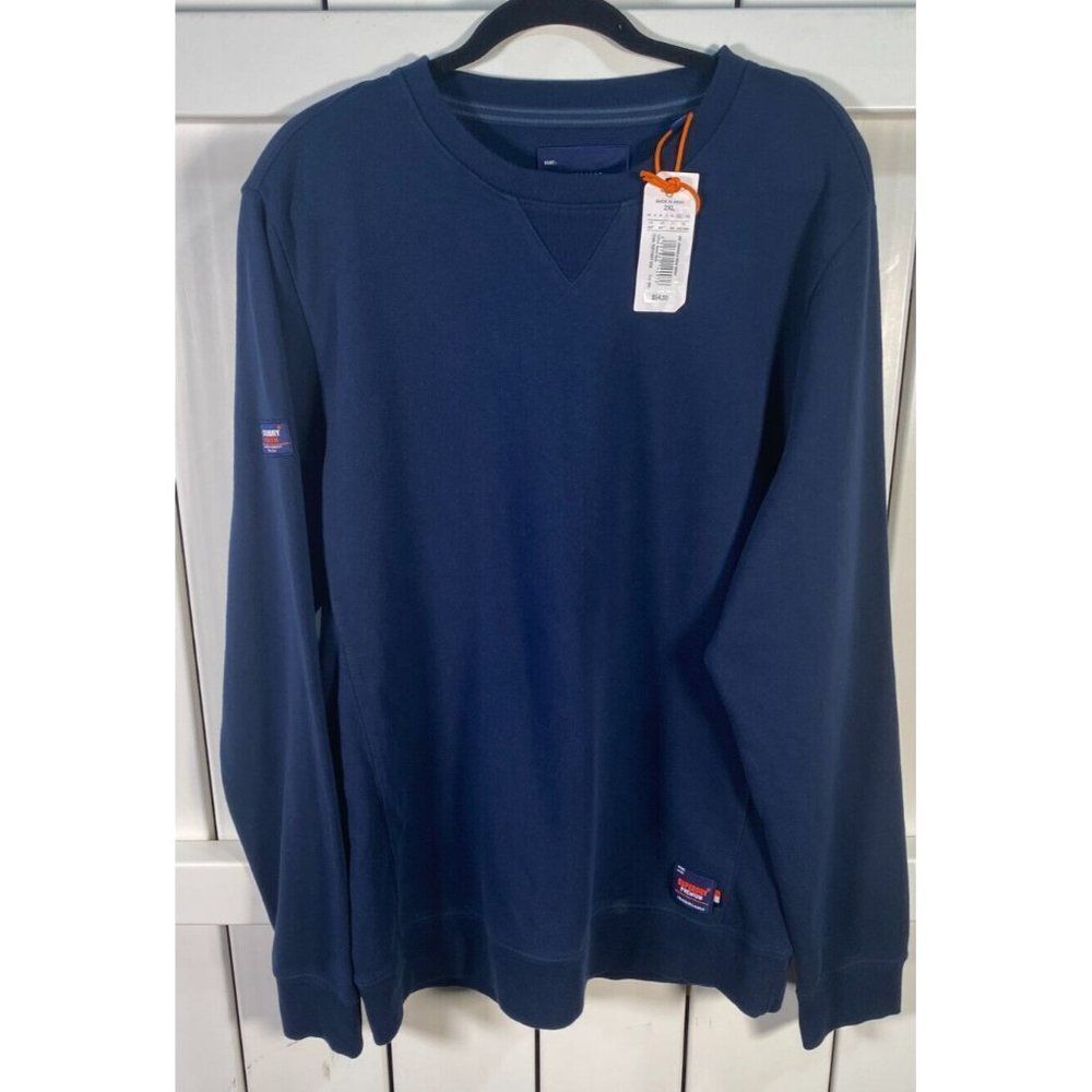 New With Tags Super Dry Premium Men's Crew Sweat Shirt Blue 2XL